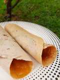 Panqueques integrales con dulce de leche y mermelada