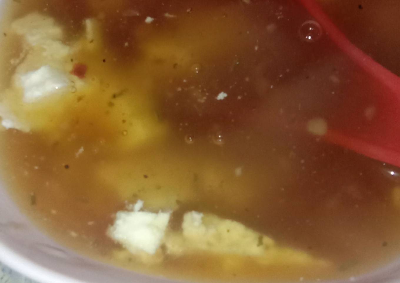 Hot and sour Paneer soup