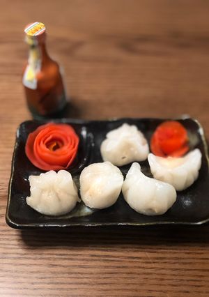 Hình của món Há cảo nhân tôm tươi.