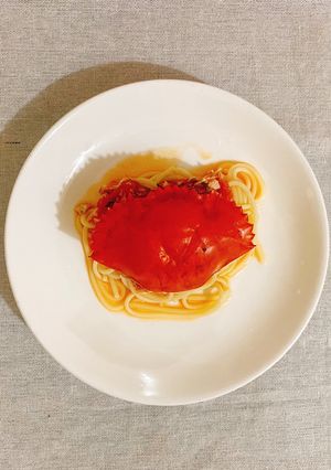 Hình của món Mì cua phiên bản bé ăn dặm.
