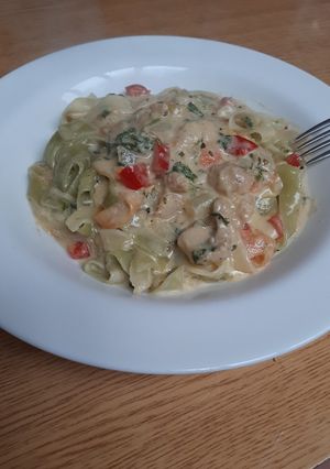 Una foto de Fettuccine con Salsa Blanca