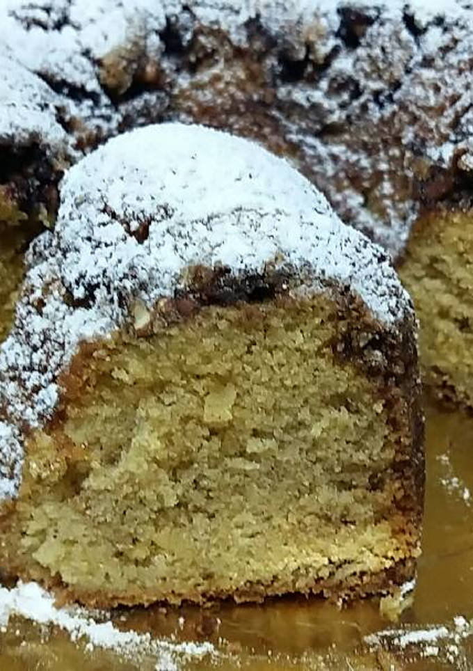 Una foto de Bizcocho de canela con nueces nevado ⛄❄🎄