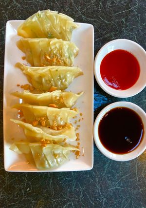 A picture of Gyoza (Japanese Dumplings).