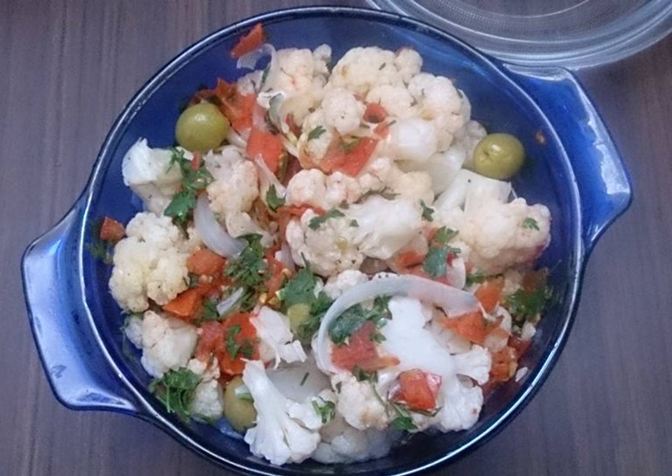 Coliflor estofada. (Horno de microondas)