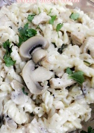 A picture of White Sauce Pasta.