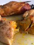 “Pollitos primavera”. Pechugas de pollo rellenas de verdura al horno