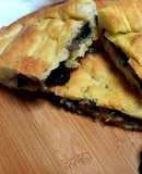 Pizzitello (p’zz’tidd’) or Focaccia with Green Onions and Black Olives