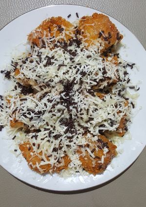 Foto resep 1. Pisang goreng pasir crispy, coklat keju