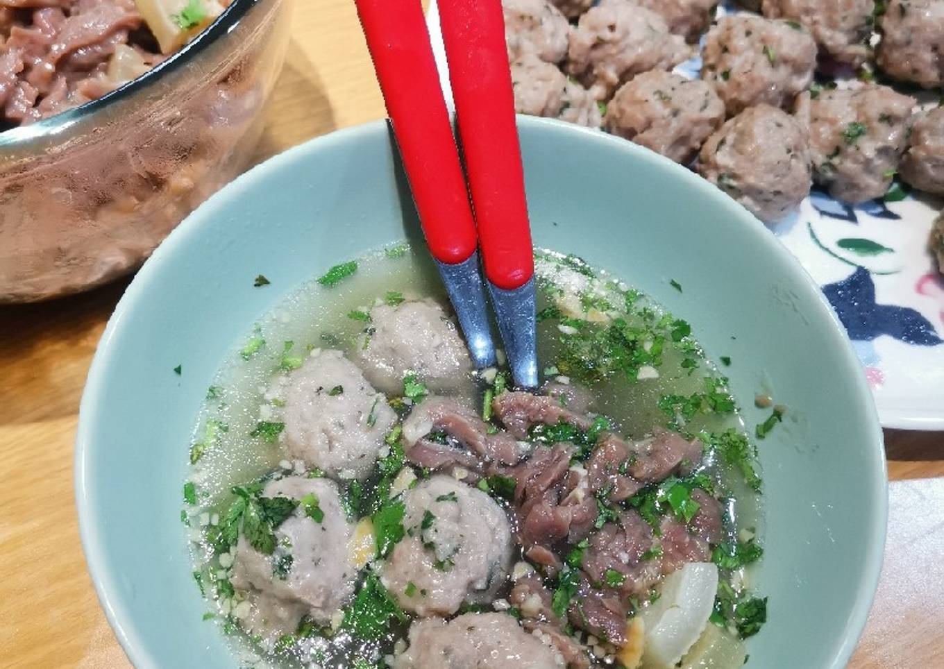 Homemade bakso medan mirip bakso aan, indonesian food