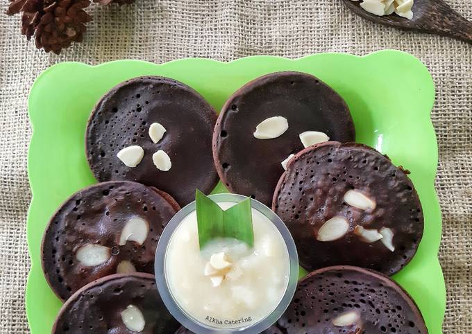 Yuk intip, Resep buat Serabi cokelat vla almond  istimewa