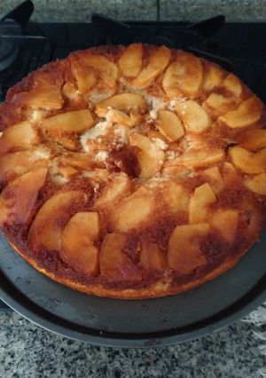 Una foto de Torta invertida manzana