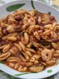 Cavatelli con cozze, gamberetti e fagioli borlotti