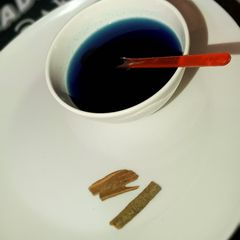 A picture of Homemade Blue Curacao syrup.