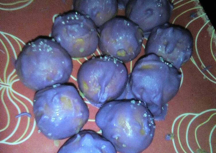 Cara Gampang Menyiapkan Bola bola coklat ungu yang Menggugah Selera