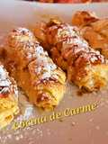 Cannolis minis rellenos de crema de turrón