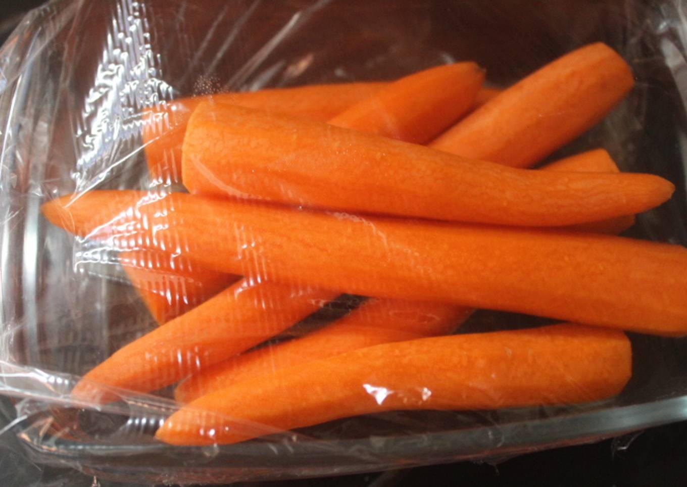 Zanahorias cocidas al microondas