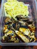 Fideos con pollo y hongos 🍄, comida baja en carbohidratos