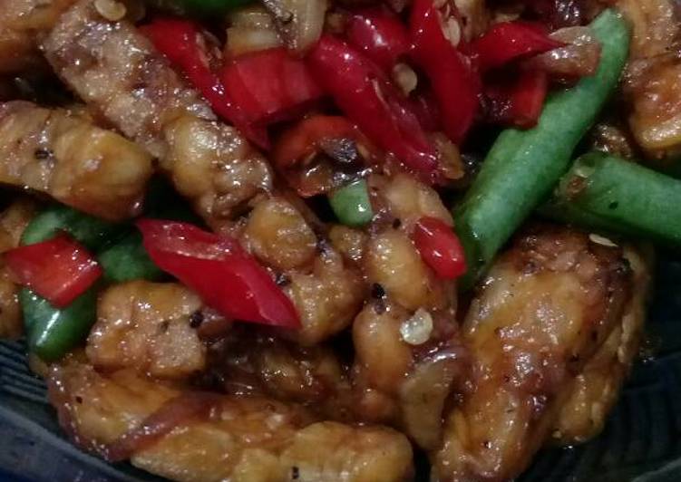 Resep Orek tempe buncis blackpepper Lezat