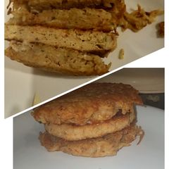 A picture of Aloo and chicken burger without bun.