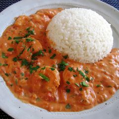 A picture of Creamy Tomato Garlic Prawns.