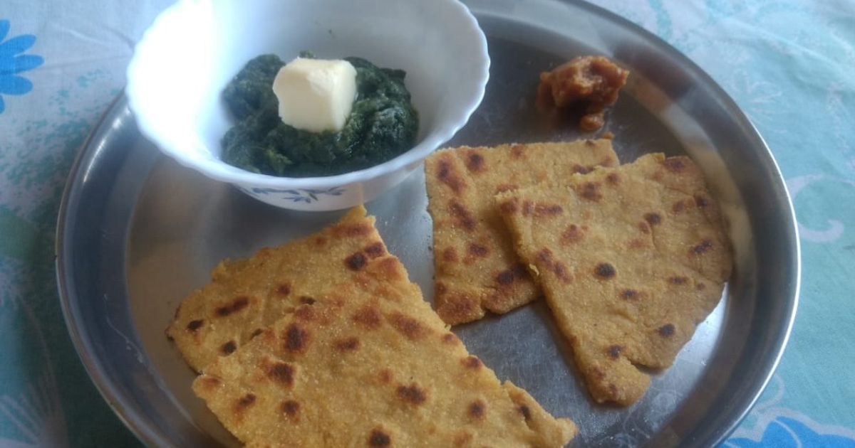 Sarson Sag And Makki Roti Recipe by Tapasi Seal - Cookpad
