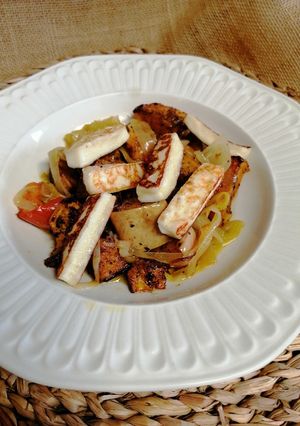 Una foto de Ensalada de calabaza asada