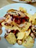 Garlic Squid with Lemon-Pepper Dressed Potato Chips