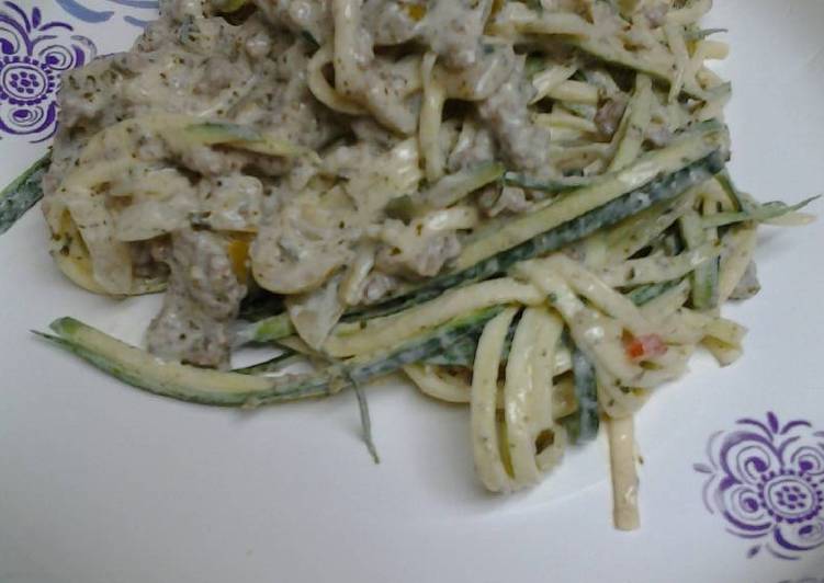 Recipe: Delicious Zucchini white spaghetti