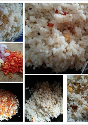 Foto resep Nasi goreng putih pedas huh hah