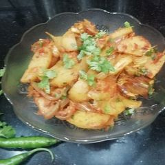 A picture of Potato & jackfruit subji.