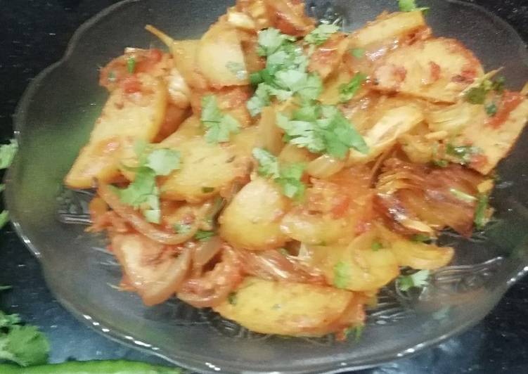Recipe: Tasty Potato & jackfruit subji