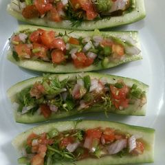 A picture of Stuffed Cucumber (Cucumber boat).