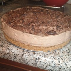 A picture of Stephanie's Galaxy Minstrels Cheesecake.