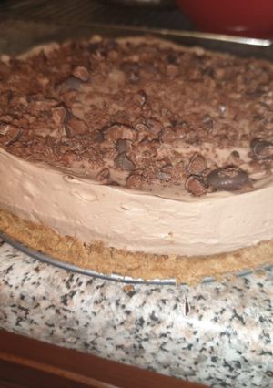 A picture of Stephanie's Galaxy Minstrels Cheesecake.