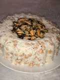 Molde de arroz con garbanzos y choritos