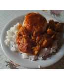Κοκκινιστό κοτόπουλο με ρύζι
