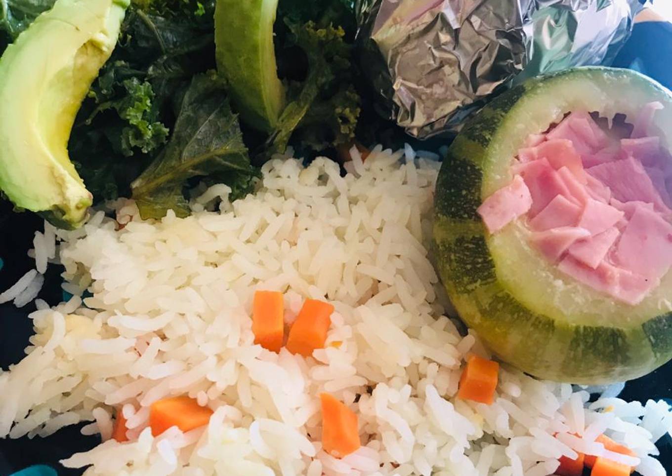 Calabazas rellenas de jamón y queso