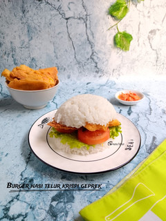 Foto resep Burger nasi telur krispi geprek