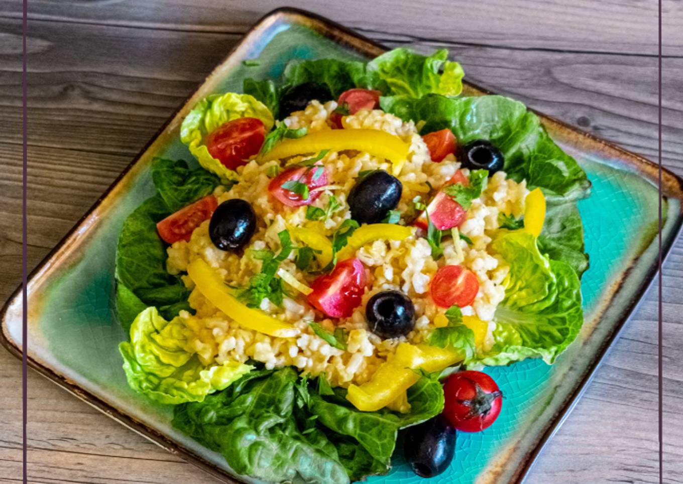 Ensalada completa con arroz integral y lenteja roja 🥗