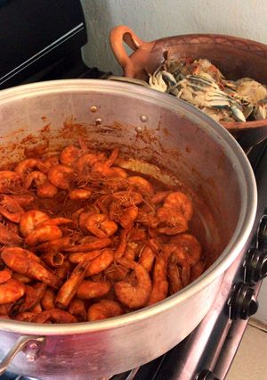 Una foto de Camarones Enchipotlados