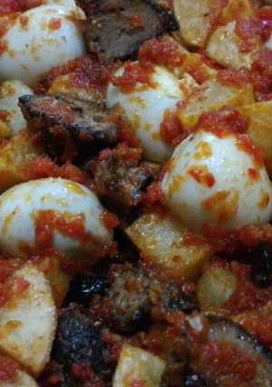 Foto resep Balado ati ampela kentang dan telur puyuh