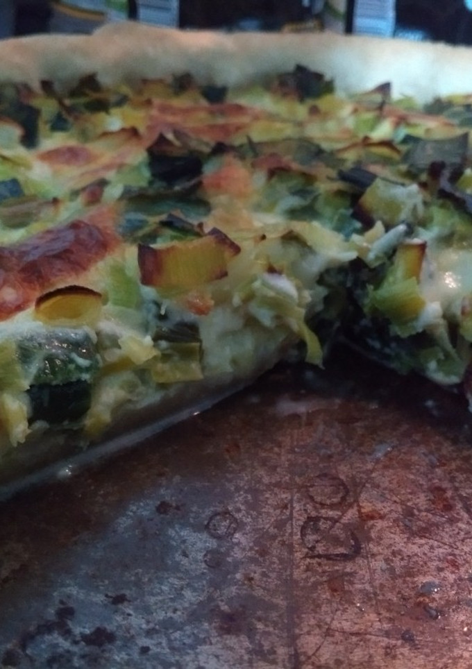 Una foto de Tarta de puerros (con masa vegana)