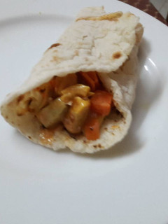 A picture of Simple chicken tortilla wrap.
