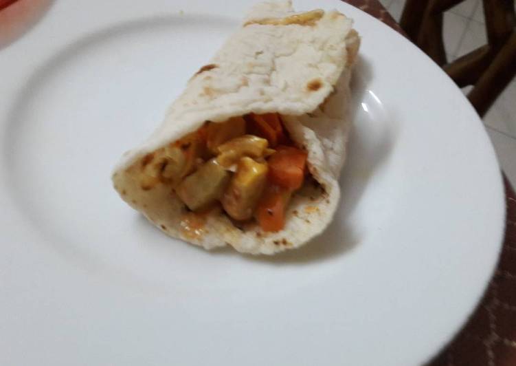 Steps to Prepare Ultimate Simple chicken tortilla wrap