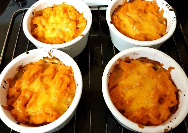 My Mixed Fish with Veg, Sweet potato Mash. In individual dish π