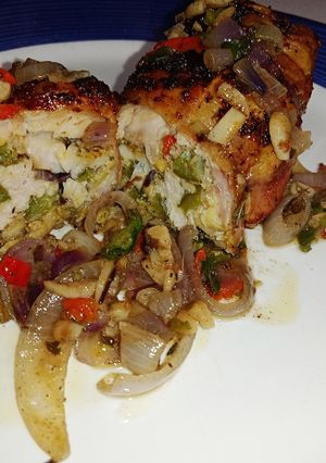 Una foto de Pollo frito en freidora de aire caliente
