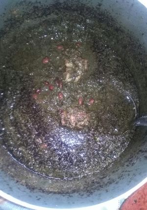 عکسی از دستور قرمه سبزی با گوشت گوسفندی