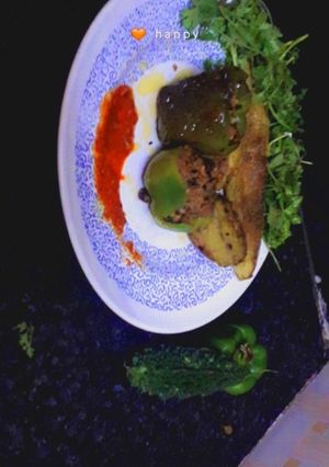 A picture of Stuffed kheema karela.