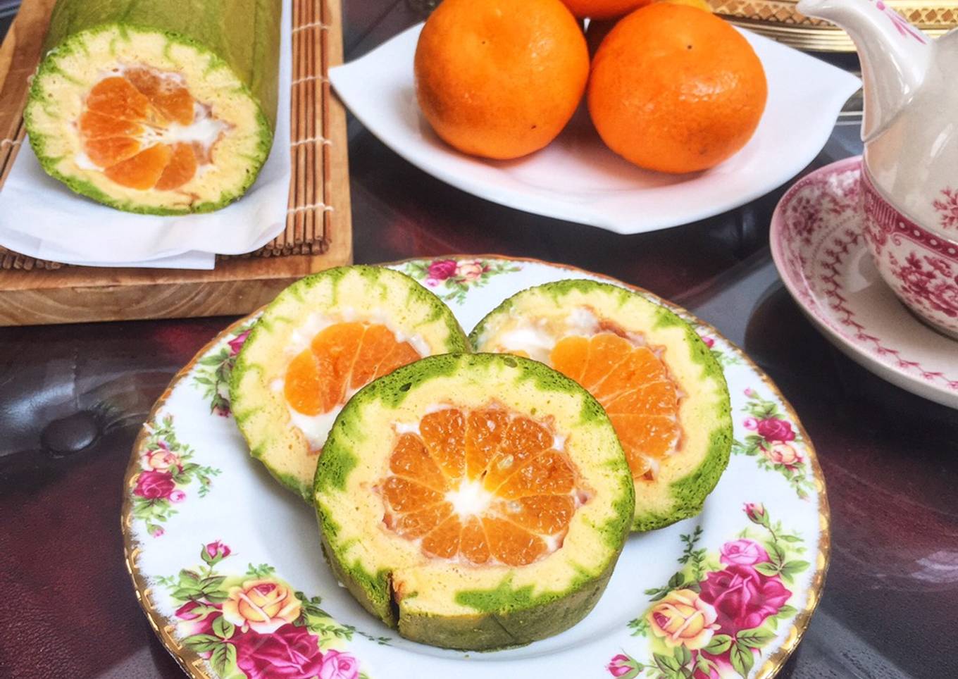 Matcha Orange Rollcake