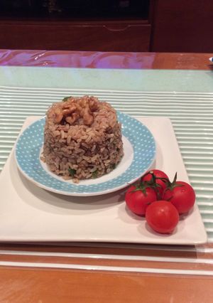 Foto principal de Arroz integral con atún y aceite de sésamo